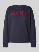 Sweatshirt met ronde hals en labelstitching