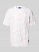 T-shirt met all-over labelprint