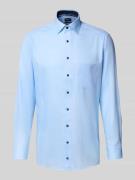 Modern fit zakelijk overhemd van puur katoen