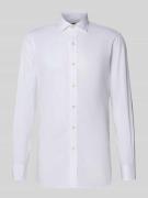 Slim fit zakelijk overhemd met logostitching