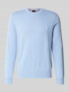 Regular fit gebreide pullover van een mix van katoen en kasjmier