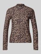 Shirt met lange mouwen en opstaande kraag, model 'LEOA'