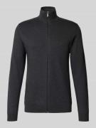 Regular fit gebreid jack van puur katoen, model 'BERG'