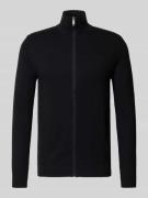 Regular fit gebreid jack van puur katoen, model 'BERG'