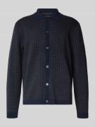 Regular fit gebreid jack met platte kraag