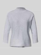 Gebreide pullover met opstaande kraag en 3/4-mouwen