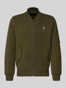 Regular fit sweatjack met logostitching, model 'Double'