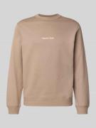 Sweatshirt met ronde hals en labelstitching