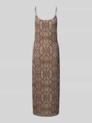 Midi-jurk met spaghettibandjes en ronde hals