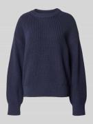 Oversized gebreide pullover met ribboorden