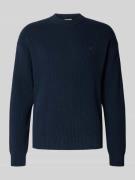 Oversized gebreide pullover met ribboorden