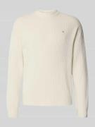 Oversized gebreide pullover met ribboorden