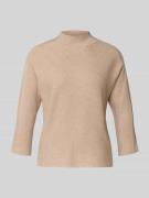 Gebreide pullover met opstaande kraag en 3/4-mouwen