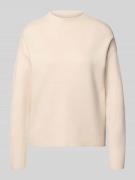 Oversized gebreide pullover met geribde opstaande kraag