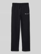 Straight leg sweatpants met labelstitching