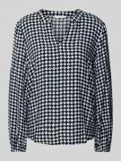 Loose fit blouse met lange mouwen van soepel viscose met tuniekkraag