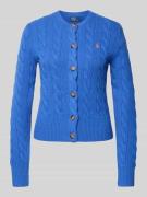 Gebreid jack van een mix van linnen en kasjmier met kabelpatroon