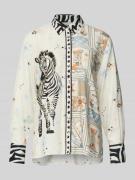 Regular fit blouse met manchetten