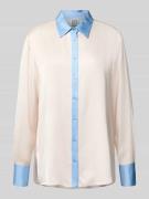 Overhemdblouse van viscose met platte kraag