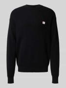 Gebreide pullover met labelpatch