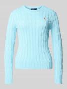 Gebreide pullover met kabelpatroon, model 'JULIANNA'