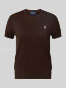 Gebreid shirt met logostitching