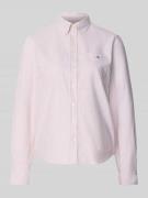 Overhemdblouse met button-downkraag en sportmanchetten