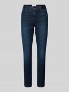 Slim fit jeans met logostitching, model 'Ornella'