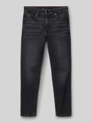 Straight fit jeans van katoenmix