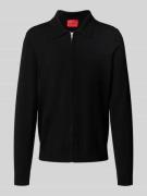 Regular fit gebreid jack van viscosemix, model 'SAN JEAN'