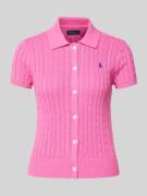 Gebreid shirt met logostitching