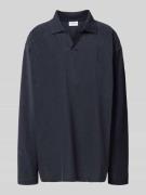 Oversized poloshirt met structuurmotief