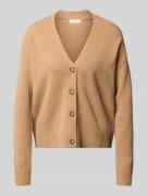 Regular fit gebreid jack van zuivere wol