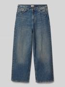 Wide fit jeans met logopatch, model 'Dave'