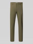 Slim fit brushed chino met viscose, model 'MARK'