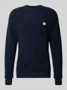 Gebreide pullover met labelpatch