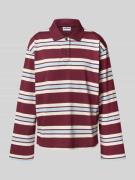 Shirt met lange mouwen en korte knoopsluiting, model 'AURA'