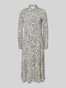 Midi-jurk met strikceintuur