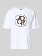 T-shirt met labelprint, model 'Tashi'