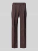 Regular fit pantalon van wol met persplooien, model 'Tenuta'