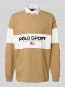 Sweatshirt met polokraag en labelprint