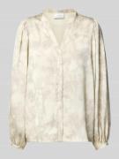 Blouse met ballonmouwen en serafinohals