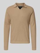 Gebreide pullover met ribboorden, model 'EASTON'
