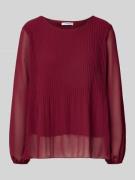 Blouse met lange mouwen met plissévouwen en ronde hals