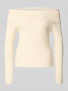 Slim fit gebreide pullover van viscosemix, model 'KATIA'
