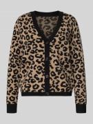 Regular fit gebreid jack van viscosemix, model 'LEO'