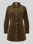 Mini-jurk in ribcordlook met borstzakken