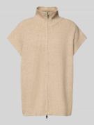 Relaxed fit gebreid jack in design met korte mouwen, model 'Ducie'