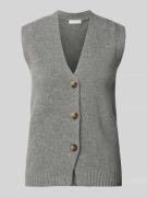 Mouwloos vest van wol met V-hals