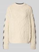 Oversized pullover van puur katoen in gebreide look